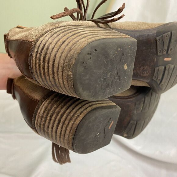 Womens Pikolinos Baqueria Tan Suede Braided Fringe Ankle Boots Size EU 38 - Picture 10 of 12